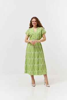 Сукня міді на запах ліфу літня Wear me L Зелений (салатовий) (14_25_409_11348)