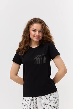 Футболка з бахромою на кишені Wear me XL Чорний (18_25_49_11432)