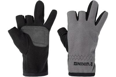 Перчатки Viking Fishing Ice Master Gloves M (fleece) 3 cut finger, цвет:grey-graphite (9691800302)