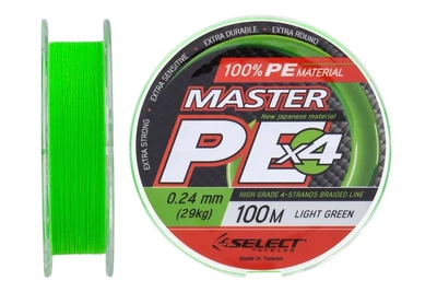 Шнур Select Master PE 100м/ 0.24мм 29кг (салатовый) (3200202018)