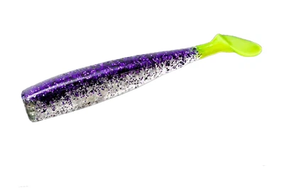 Силикон Lunker City Shaker 3.25" (7 шт/уп), цвет: 281 Purple Ice Chartreuse Tail (4317013029)