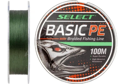 Шнур Select Basic PE 100м 0.26мм 45lb/ 20.8кг (темно-зеленый) (3200208011)