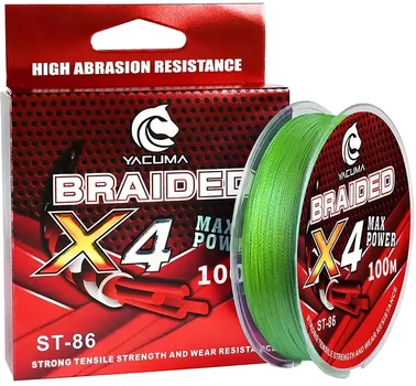 Шнур YACUMA 4-Braid 100 м 0.12 мм 6.4 кг Зелений (YCM100-012)