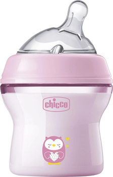 Пляшка для годування Chicco Natural Feeling Color 0 м + пластикова 150 мл Рожева (8058664153619)