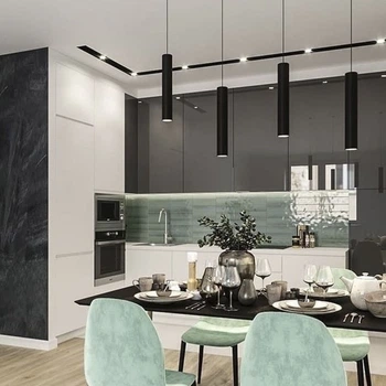 Подвесной светильник в черном корпусе 34х8 см мощностью 30W | Line F | Арт. LP30W BK