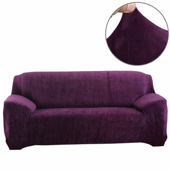 Захисний чохол на тримісний диван Diana Textile Plush Velvet, 190x230 см, Фіолетовий