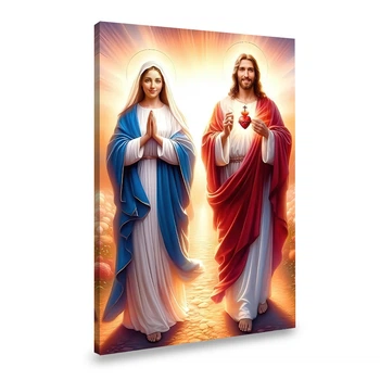 Картина на холсте Иисус и Дева Мария 80x54 см (26rel_L)