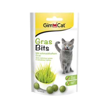 Ласощі GimCat GrasBits для котів, таблетки (вітаміни) з травою 140 гр