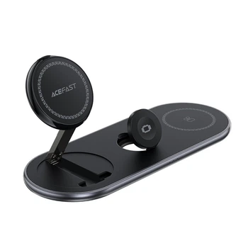 Беспроводное зарядное устройство ACEFAST E19 Qi2 desktop 3-in-1 wireless charging holder, Black