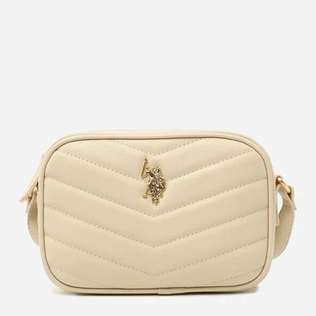 Сумка кросс-боди через плечо женская с искусственной кожи U.S. Polo Assn 955653117 Бежевая (1159832658)