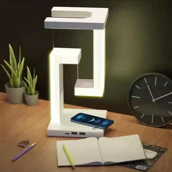 Настольная лампа SHS 2238 светодиодная с 2*USB и беспроводной зарядкой 10W