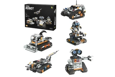 Робот-конструктор 5-в-1 Stem Robot с пультом управления и Bluetooth 5 моделей в одном управление через Bluetooth