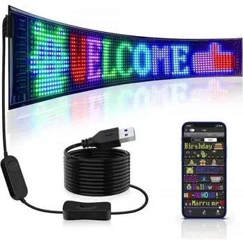 Гибкий экран LED Matrix Panel APP Wi-Fi RGB 92*374мм арт 0566 высокая яркость IP65