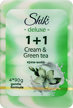 Твёрдое крем-мыло Shik 1+1 Deluxe Крем & Зелёный чай 90 г х 4 шт (4823107607875)