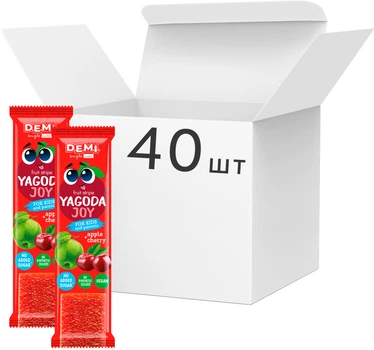 Упаковка фруктовой пастилы Demi Yagoda Joy с вишнёвым соком 15 г х 40 шт (4820280821548)