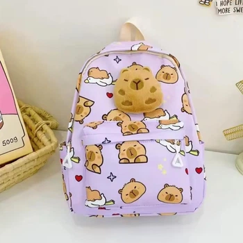 Детский Рюкзак с Капибара Capybara сиреневый 32х25х11 см для девочки