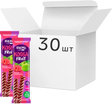 Упаковка фруктової пастили Demi Kossa Fruit із соком малини 15 г х 30 шт (4820280821630)