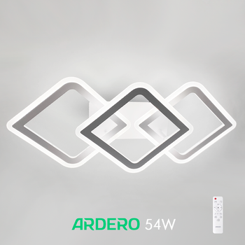 Люстра MADEIRA 54Вт AL6143 ARD біла Ardero 3000К-6500К 4320Lm LED стельова cвітлодіодна з пультом ДУ 600х260х120мм ромби