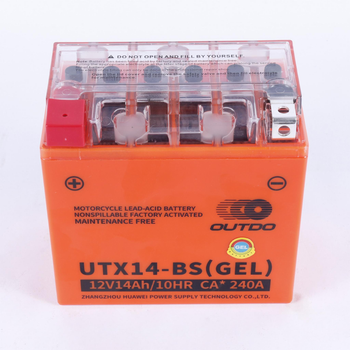 Мото акумулятор OUTDO GEL (+/-) 12V 14Ah (240A) Під болт UTX14-BS (AKBMI1034)