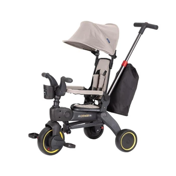 Складной детский велосипед Tilly Combi T-392 с родительской ручкой и игровой панелью