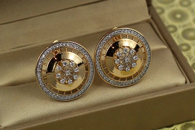 Серьги Xuping Jewelry Чикаго с родием 2,1 см золотистые