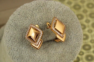 Сережки Xuping Jewelry тінь ромба 1,9 см золотисті