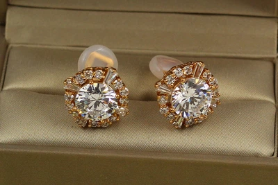 Серьги клипсы Xuping Jewelry панна 1.7 см золотистые