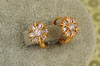 Серьги детские Xuping Jewelry снежинка 1,3 см золотистые
