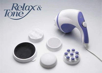 Ручной массажер для тела Relax and tone для похудения, от целлюлита, бело-синий NAI