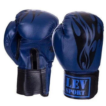 Перчатки бокс Lev Sport CLASS кожа синий 12oz