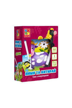 Настільна гра "Пиши та витирай. Ферма" колір різнокольоровий Vladi Toys ЦБ-00203273