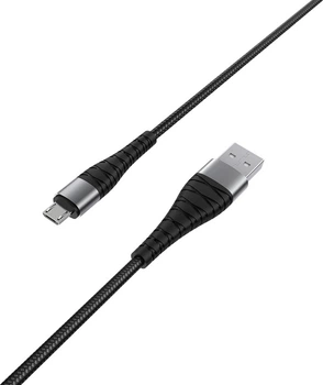 Кабель Borofone BX32 USB to Micro 2.4A nylon aluminum+TPE connectors 1 м Black (BX32MB)