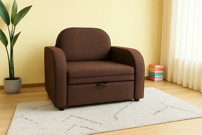 Диван-крісло м'який розкладний Tobi Sho Дрім рогожка Bahama Коричневий/45, 1140х850х830 мм