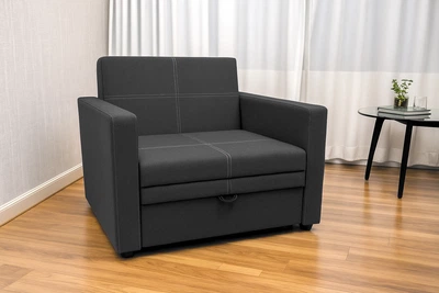 Кресло мягкое раскладное Tobi Sho Максиан рогожка Bahama Темно-серый/32, 940х850х830 мм