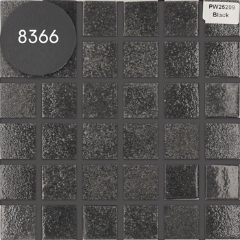 Мозаика АкваМо серая присыпка PW25209 Black 31.7х31.7 стеклянная для ванны, душевой,кухни,хамама,бассейн