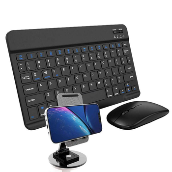 Беспроводная Клавиатура и Мышь JEQANG JB-986 + подставка |УКР/АНГ раскладка, Bluetooth| Black