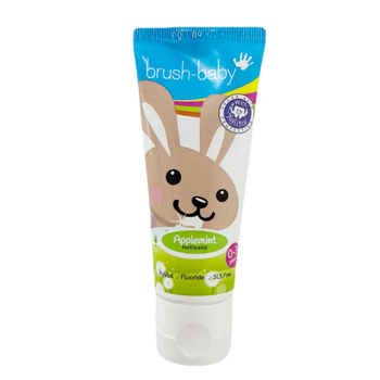 Детская зубная паста Brush-Baby Зайчик от 0 до 3 лет (фтор 1000, вкус яблочная мята), 50 мл