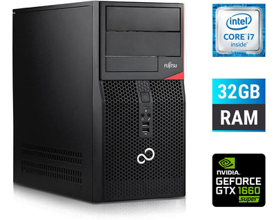 Игровой ПК Fujitsu Tower / Intel Core i7-6700 (4 (8) ядра по 3.4 - 4.0 GHz) / 32 GB DDR4 / 500 GB SSD / nVidia GeForce GTX 1660 Super, 6 GB GDDR6, 192-bit б/у