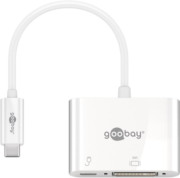 Adapter Goobay USB-C do USB-C/DVI-I Multiport White (4040849621086)