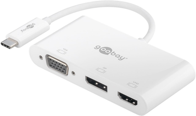 Adapter Goobay USB-C do HDMI/VGA/DisplayPort Multiport White (4040849524127)