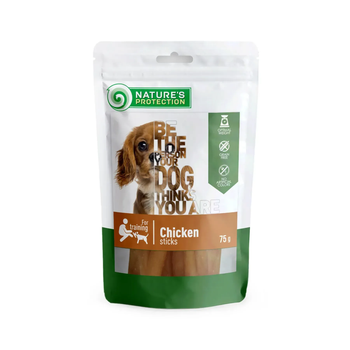 Лакомство для собак, стики из курицы, Nature's Protection snack for dogs chicken sticks, 75г