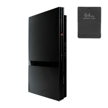 Набор Консоль Sony PlayStation 2 Slim SCPH-7xxx Chip Black Без Геймпада Б/У + Карта Памяти RMC