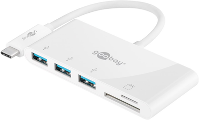 Adapter Goobay USB-C do USB-A/SD/microSD Multiport White (4040849620973)