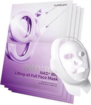 Набор масок - Numbuzin No.9 NAD+ Bio Lifting-sil Full Face Mask 4шт (1446837-34328193)