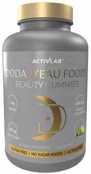 Харчова добавка ActivLab Doda D'Eau Foods Beauty Gummies Лимон-Лайм 60 желейок (5907368806778)