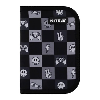 Пенал Kite Game On "Игромания" 1 отделение с 1 отворотом каркасный на молнии черный (K25-621-4)