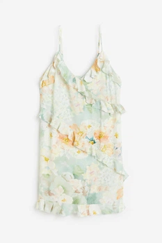 Платье H&M L мятный цветочки 14051176002