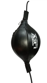 Пневмогруша Lev Sport Миндаль на растяжках р.30x22см кожа черный
