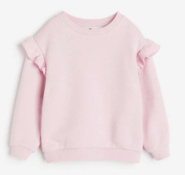 Дитячий світшот для дівчаток H&M 110-116 плечі декоровані воланами, рожевий