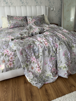 Комплект постільної білизни Sweet-Dream Каталея 200 х 215 см євро сірий